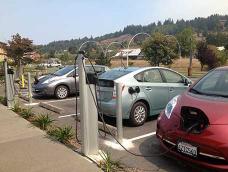 Electric vehicles charging at a Blue Lake Rancheria public charging station