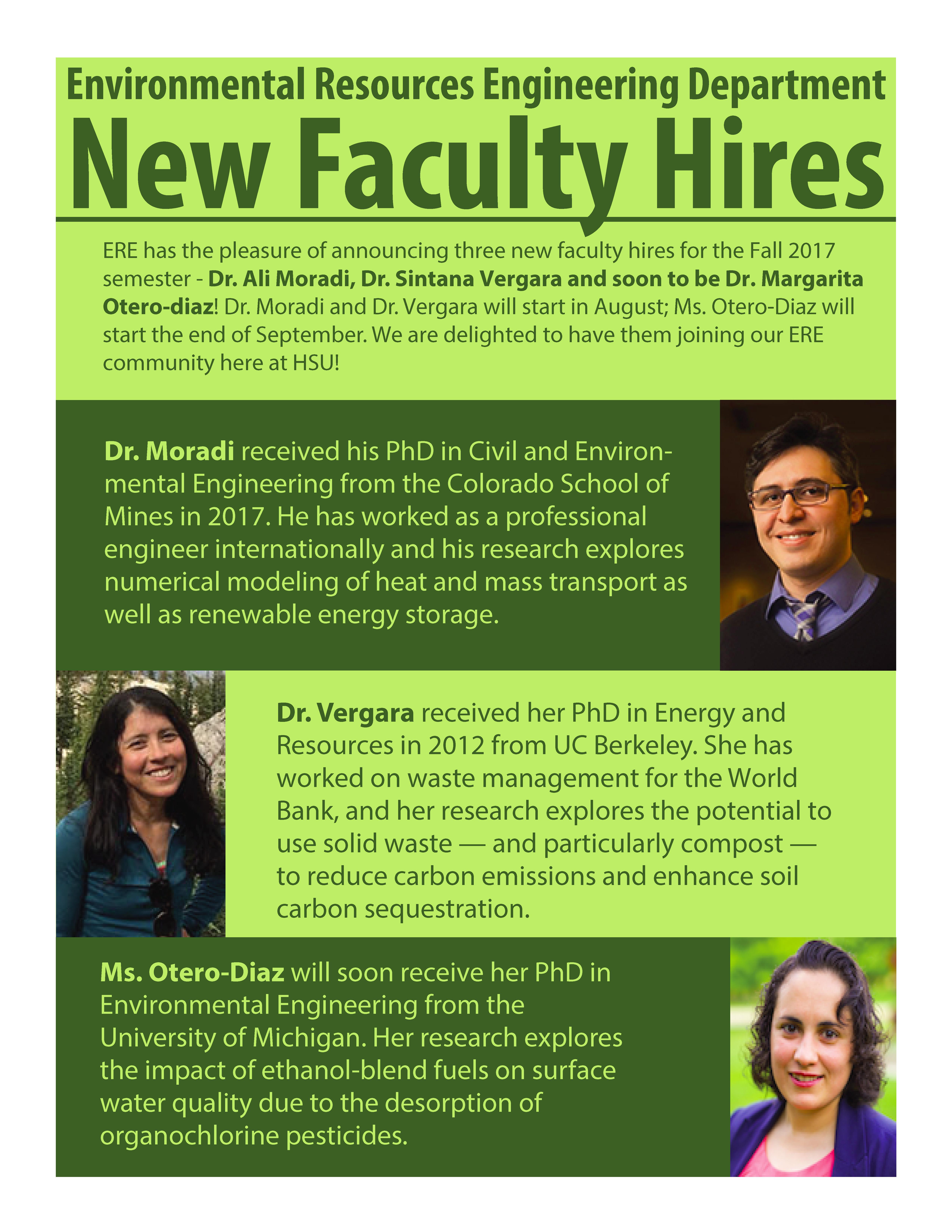 Three New ERE faculty